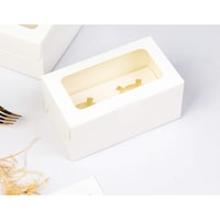 Picture of Fufu 2 Cavities Kraft Paper Cupcake Box, White, Set of 12