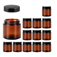 Picture of Fufu Amber Round Glass Pot Jars, 100g, Set of 12