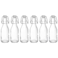 Picture of Fufu Airtight Flip Top Glass Bottle, 236mL, Clear, Set of 6