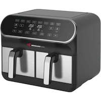Picture of Mebashi Dual Basket Air Fryer with LED Display, ME-AF981D, 4L + 4L, Stainless Steel