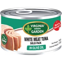 Picture of Virginia Green Garden White Tuna Solid in Olive Oil, 185g - Carton of 48