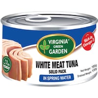 Virginia Green Garden White Tuna Solid in Spring Water, 185g - Carton of 48