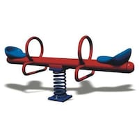 Galb Toys Outdoor Double Seater Seasaw for Kids, Red & Blue