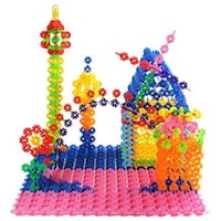 DIY Snowflake Bricks Assembling Building Blocks Toy, Multicolor