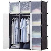 Picture of FDENG 12 Cubes Modular DIY Garment Storage Cube Wardrobe, Black
