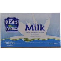 Picture of Nadec Full Fat Milk, 1L - Carton of 12