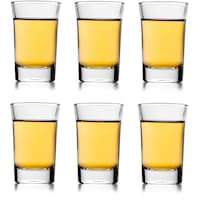 Fufu Shot Glass Set with Heavy Base, Clear, Set of 6