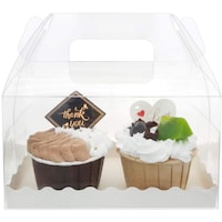 Picture of Fufu Pastry Box with Handle, 16 x 9 x 9cm, Clear, Pack of 12