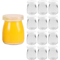 Picture of Fufu Pudding Glass Jar with Lid, 100ml, Pack of 12