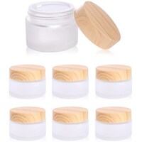 Fufu Glass Cosmetic Containers with Lids, 50g, Pack of 6