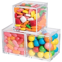 Picture of Fufu Plastic Storage Box with Hinged Lid, Clear, Pack of 12
