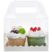 Picture of Fufu Pastry Box with Handle, 13 x 8 x 10cm, Clear, Pack of 12