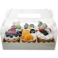 Picture of Fufu Pastry Box with Handle, 20 x 15 x 8cm, Clear, Pack of 12