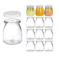 Picture of Fufu Glass Yoghurt Jars with Lid, 200ml, Pack of 12