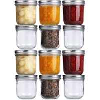 Picture of Fufu Mason Jars with Airtight Metal Lids, 300ml, Pack of 12