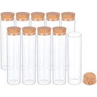 Picture of Fufu Glass Tubes Decoration Bottles With Cork Stoppers, 60ml, Pack of 12