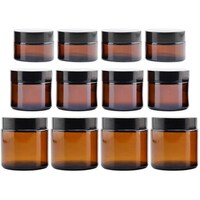 Picture of Fufu Glass Straight Sided Jars, Amber, Pack of 12