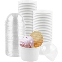 Fufu Disposable Paper Ice Cream Cups - 142g, Pack of 50