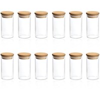Picture of Fufu Glass Spice Jars with Bamboo Lids, 142g, Pack of 12