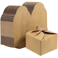 Fufu Kraft Gift Boxes, Brown, 9 x 9 x 6cm, Pack of 24