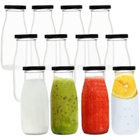 Picture of Fufu Glass Bottles with Airtight Lids, Clear, Pack of 12