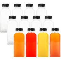 Picture of Fufu Plastic Juice Bottles with Caps, 355ml, Pack of 12