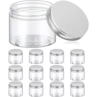 Picture of Fufu Plastic Jars with Lids, Clear, 227g, Pack of 12