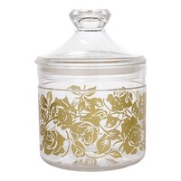 Picture of Vague Acrylic Flower Print Cookies Jar, 10cm, Clear