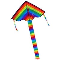 Long Tail Nylon Rainbow Kite for Kids, Multi Colour