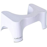 Comfortable Non-Slip Squatting Toilet Seat Foot Rest Stool, White