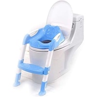 Baby Multifunctional Utility Folding Toilet Seat, Blue and White