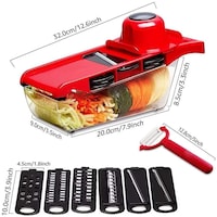 Picture of Fruit and Vegetable Cutter, Red & Clear