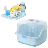 Baby Bottle Drying Racks with Anti-Dust Cover, Blue