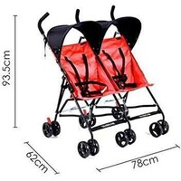 Two Seater Umbrella Type Stroller, Red
