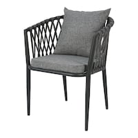 Swin Aluminium & Rope Single Chair with Cushion, Grey