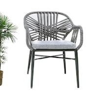 Picture of Swin Aluminium Frame with Rope Outdoor Dining Chair, Grey