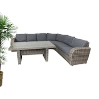 Picture of Swin Rattan Weather Resistant 6 Seater Outdoor Garden Sofa Set, Grey