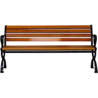 Oasis Casual Wooden Garden Sofa Bench, 150x38x72cm, Brown