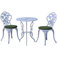 Picture of Oasis Casual Outdoor Cast Aluminium Table & Chairs Set, White - Set of 3