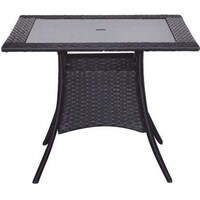 Oasis Casual Rattan Square Table, 90x72cm, Black