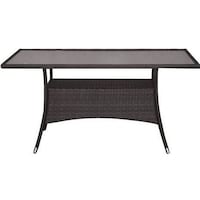 Oasis Casual Rattan Retangle Table, 150x85x75cm, Black
