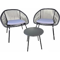 Picture of Oasis Casual Steel Table & Chairs Set, Grey - Set of 3