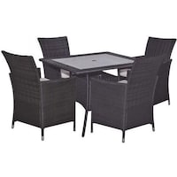Picture of Oasis Casual 4-Seater Rattan Square Table & Chairs Set - Set of 5