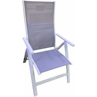 Oasis Casual Texilence Folding Chair, 47x51x112cm, White & Grey