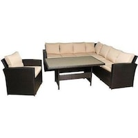 Picture of Oasis Casual 8-Seater Rattan L-Shape Sofa Set with Table, 7+1 - Set of 3