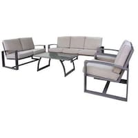 Picture of Oasis Casual 7-Seater Aluminium Sofa Set with Table, 3+2+1+1 - Set of 4