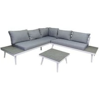 Picture of Oasis Casual 5-Seater L Shaped Sofa with Table Set, Grey - Set of 2