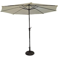 Oasis Casual Garden Umbrella with Base, 250cm, Beige