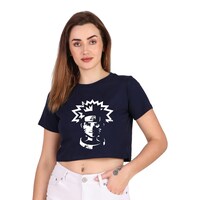 Picture of Trendy Rabbit Naruto Printed Women Crop T-Shirt, Navy Blue - Carton of 30