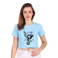 Picture of Trendy Rabbit Master Jayara Printed Crop T-Shirt, Sky Blue - Carton of 30
